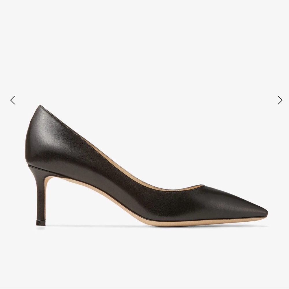 Jimmy Choo Romy 60 Black Kid Leather Pointed-Toe Pumps - Picture 3 of 12